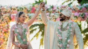 Rakul Preet Singh looks stunning in a pink choora and romper after her wedding. See picture.