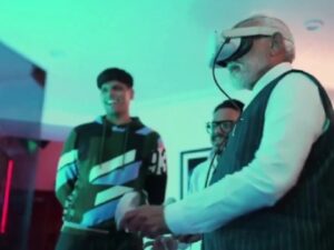 Watch PM Modi turns gamer 'NaMo OP' and plays virtual reality games.