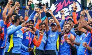 Team India at PM Modi's following T20 World Cup champions' thunderous reception.
