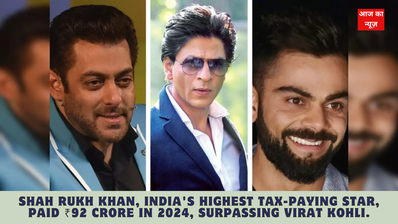 Shah Rukh Khan, India's highest tax-paying star, paid ₹92 crore in 2024, surpassing Virat Kohli.